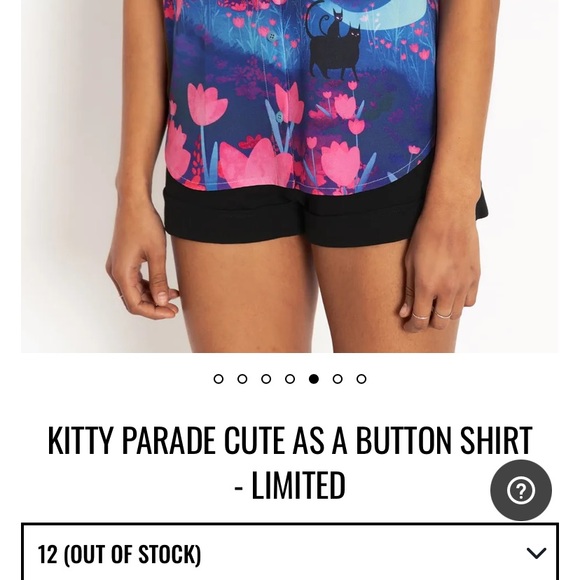 Blackmilk “Kitty Parade Cute As A Button Shirt”
Size 12 Aust/8 US NWT Cats Ghost - Picture 3 of 14